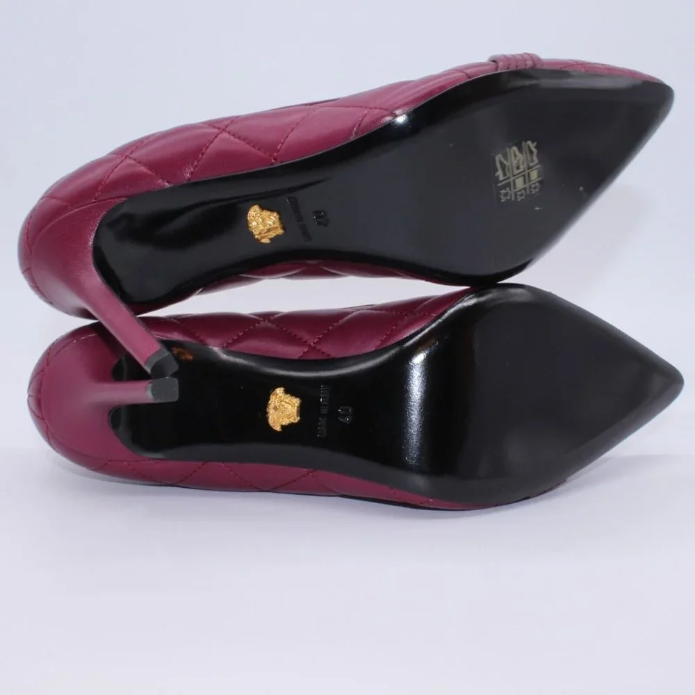 VERSACE Women's Quilted Leather Medusa Buckle Tribute Pumps 40 EU/ 10 US $975